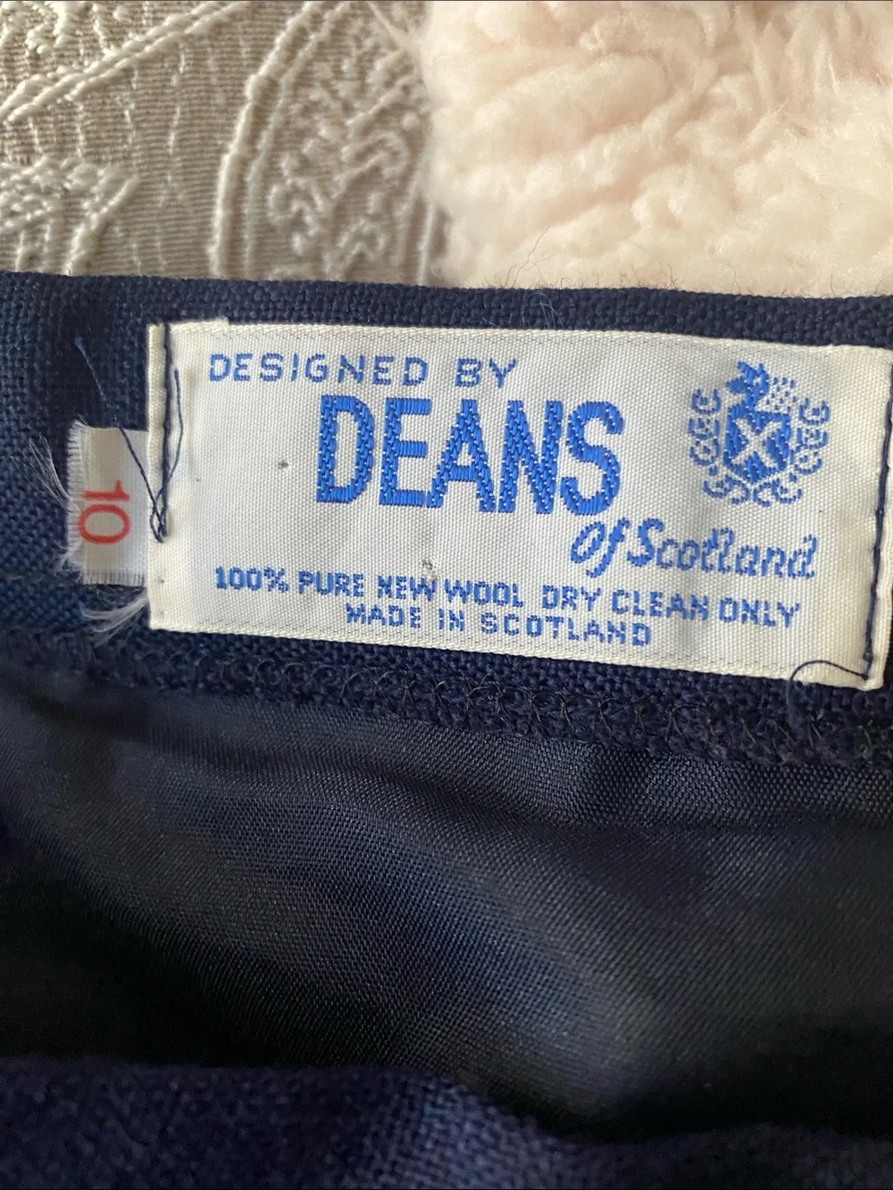 Vintage 100% Wool Classic Navy Pleated Skirt